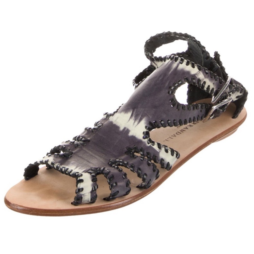 Loeffler Randall Elvie-TD Napa Black Leather Sandals - Women’s Size 6.5 - Picture 2 of 6